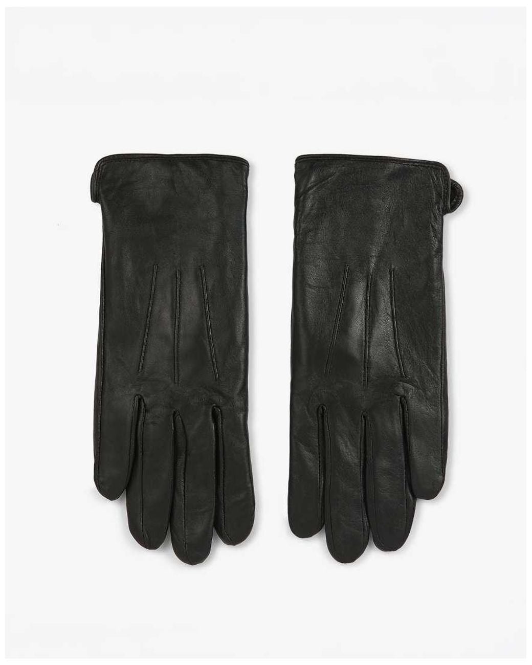 Barney's Originals Black Real Leather Gloves