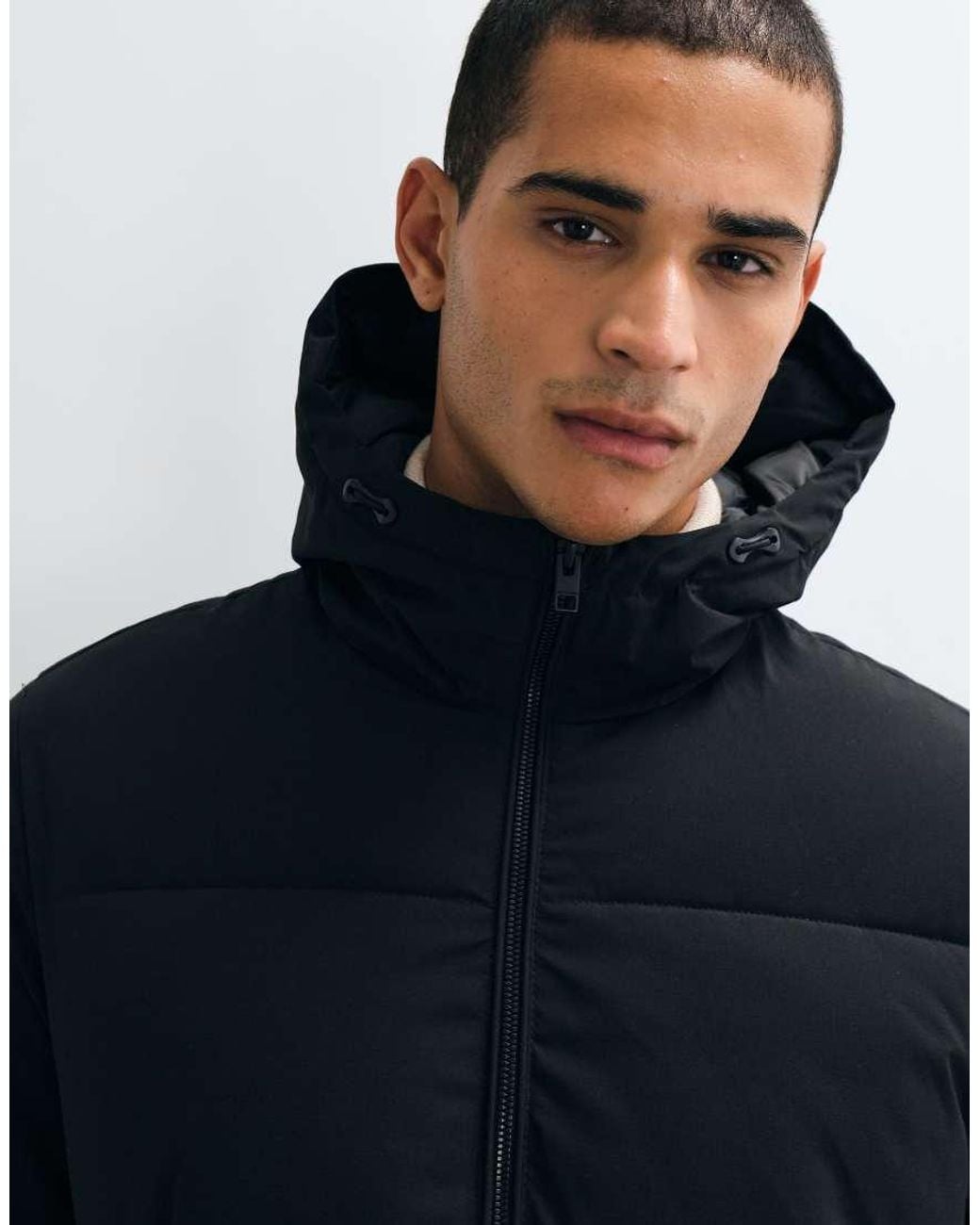 Jack & Jones Blue Hooded Puffer Jacket for men