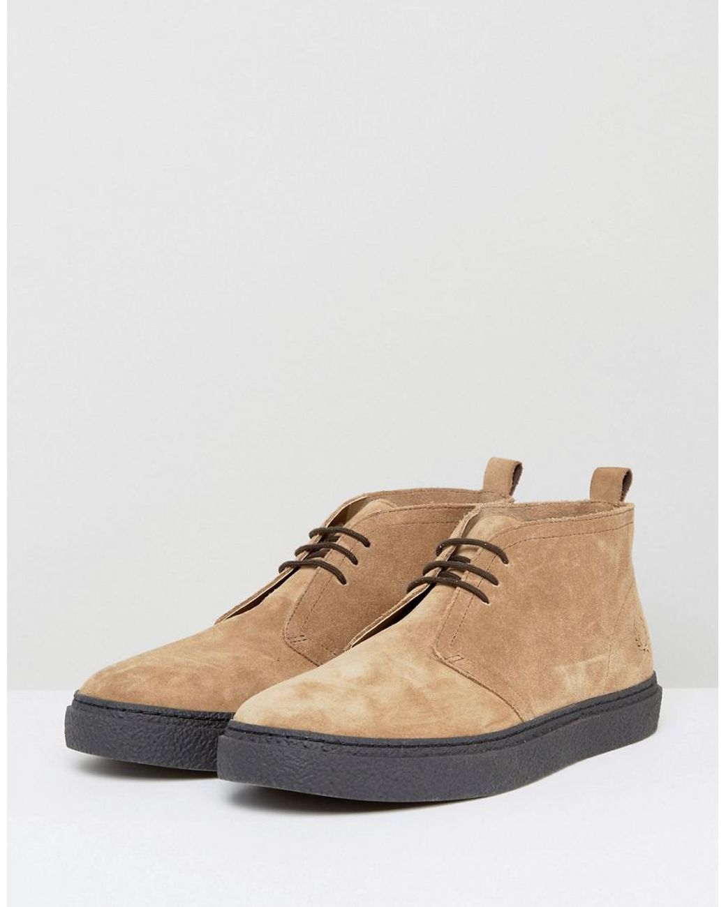 Fred Perry Hawley Mid Suede Desert Boots In Sand in Tan (Natural) for Men |  Lyst