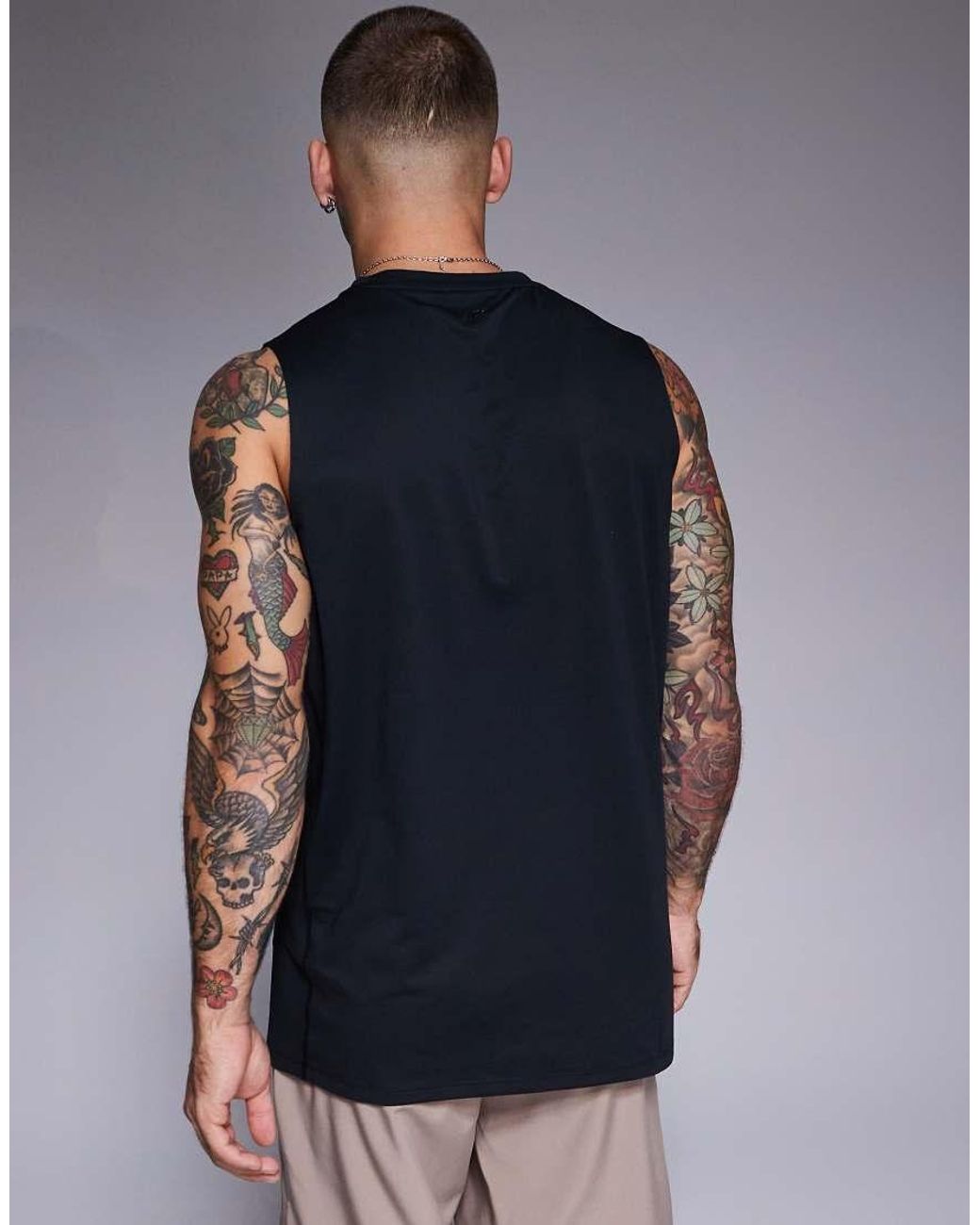4505 Black Icon Quick Dry Mesh Training Tank for men