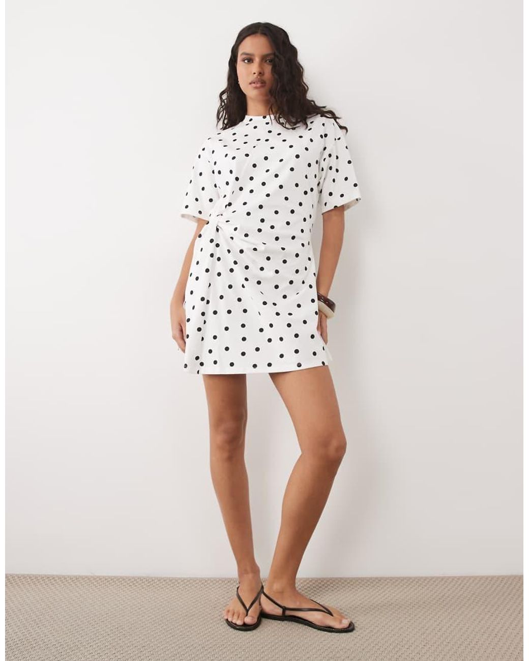 ASOS Natural Wrapped Waist Mini Dress