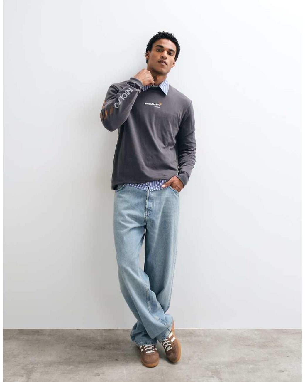 Hollister Blue F1 Graphic Long Sleeve T-shirt for men