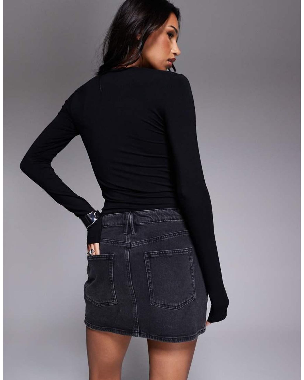 GOOD AMERICAN Blue Good 90s Mini Skirt