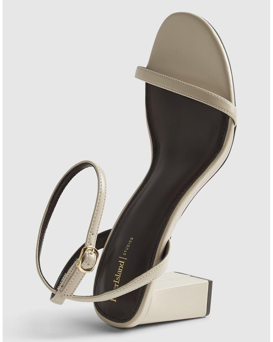 River Island White Cream Wide Fit Block Heeled Open Toe Sandals