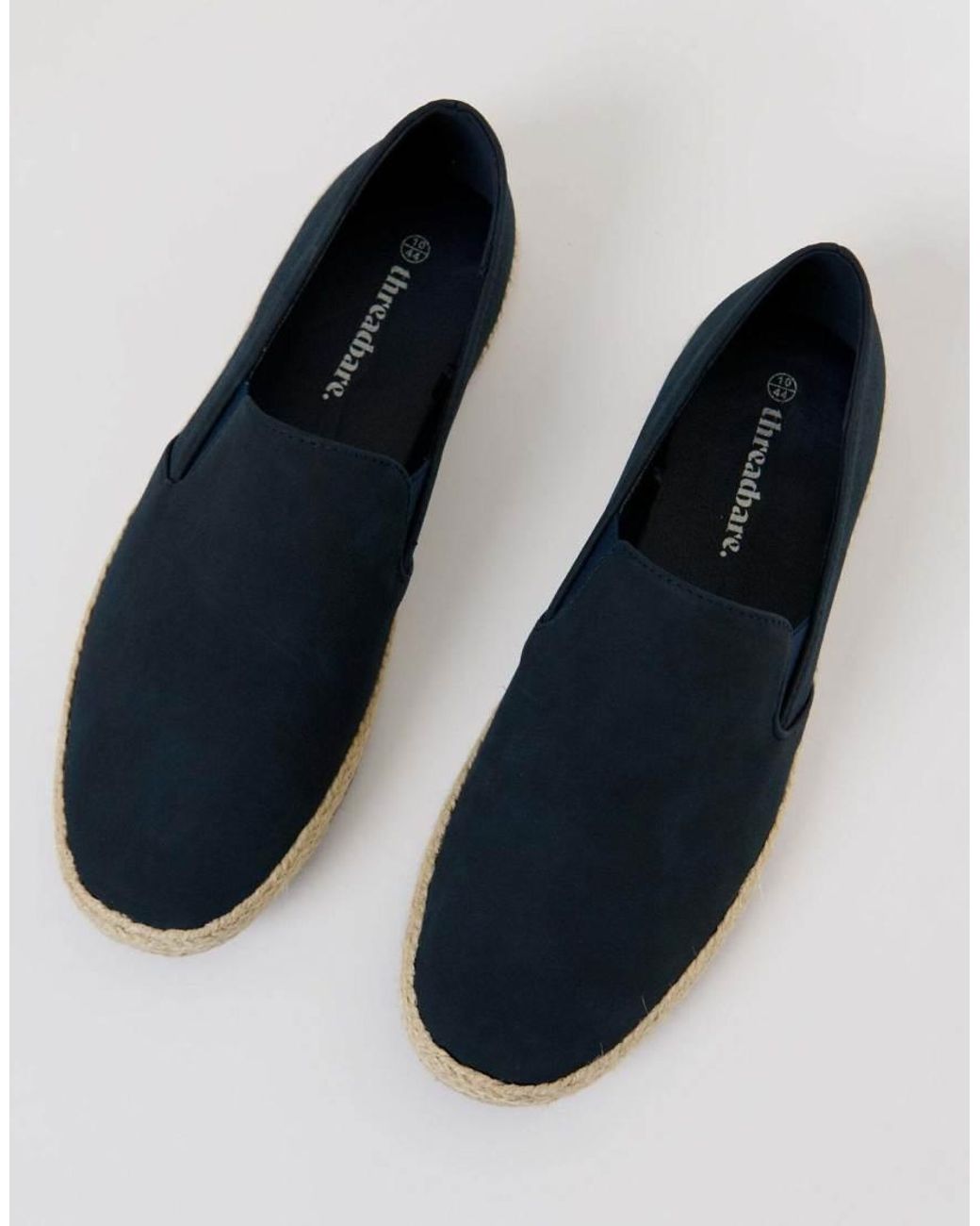 Threadbare Blue Faux Suede Slip On Espadrilles for men