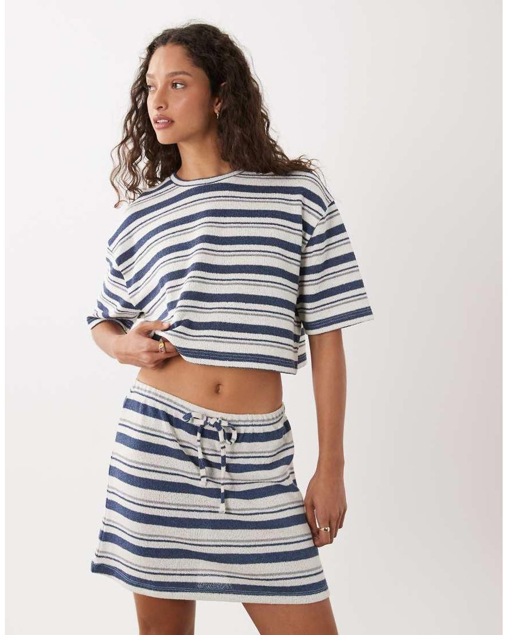 ASOS White Knit Jersey Mini Skirt