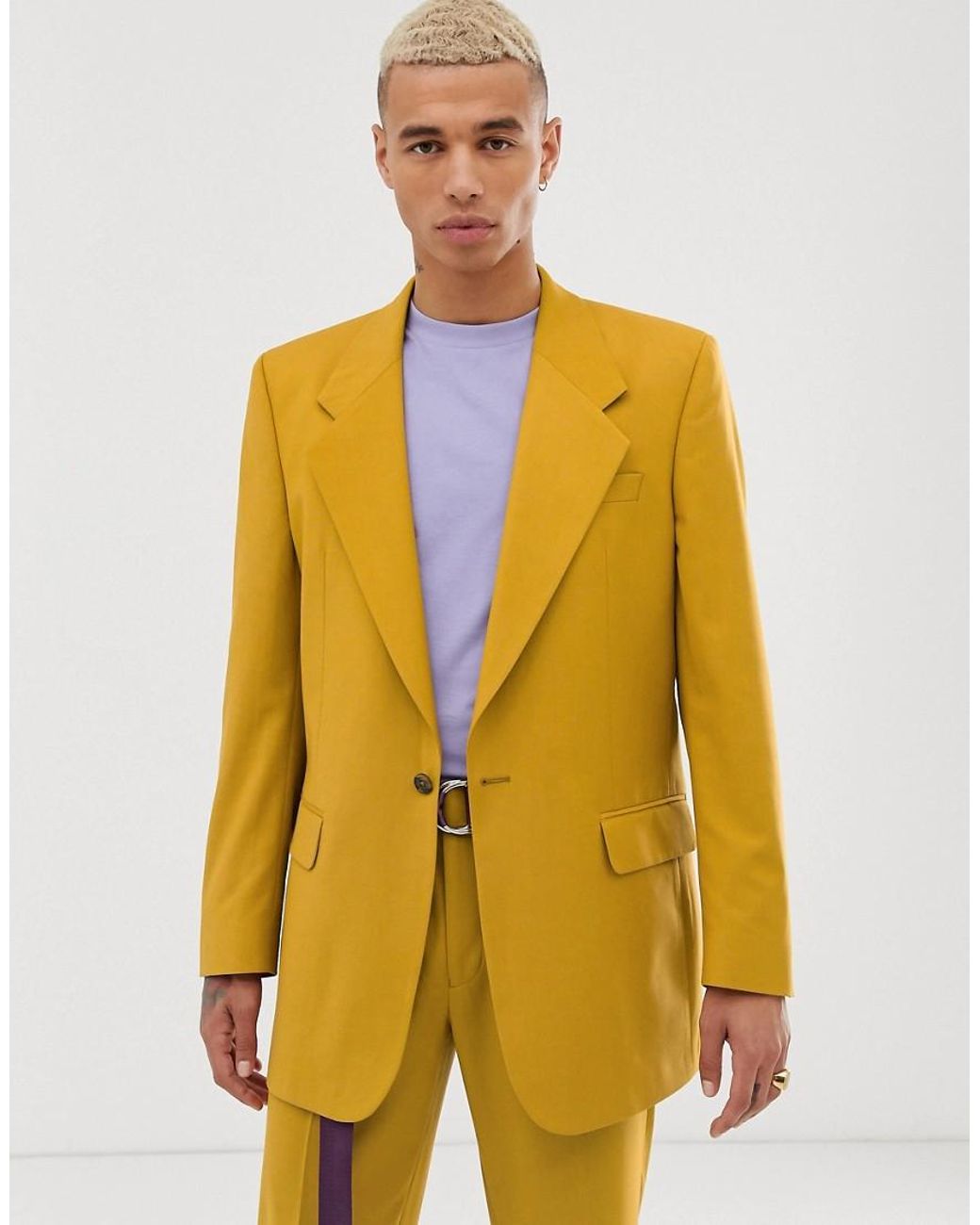 ASOS Oversized Suit Jacket In Mustard in Yellow for Men | Lyst