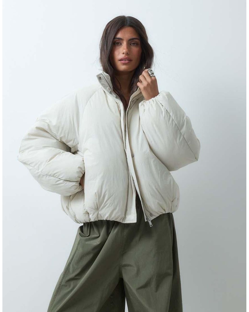 ASOS Green Short Funnel Neck Padded Jacket
