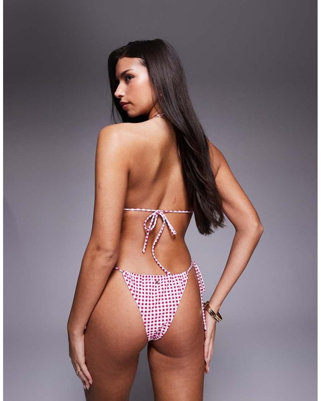 Candypants Pink Gingham Tieside Bikini Bottom
