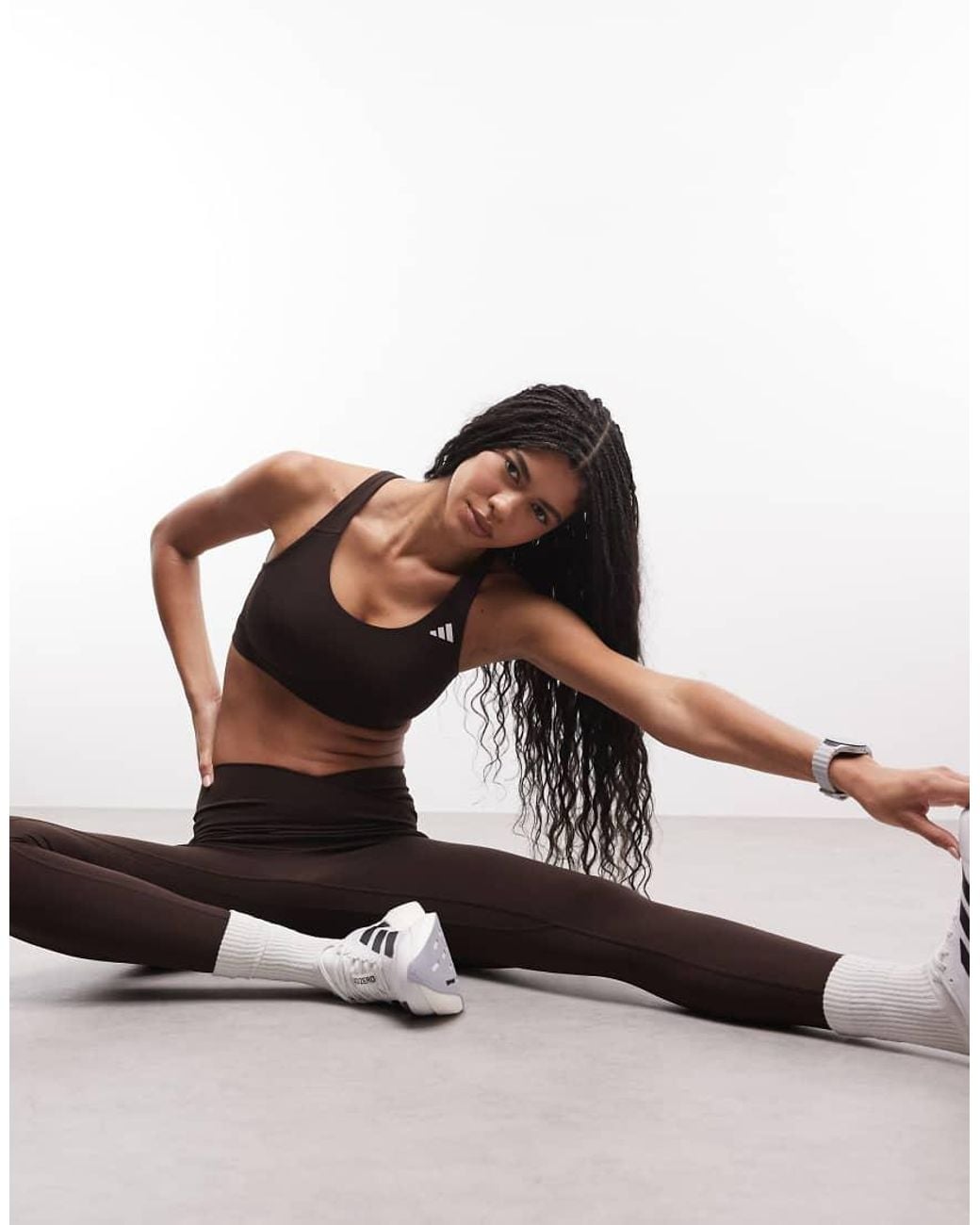 Adidas Originals Black Adidas Training Optime Essentials Mid Support Bra