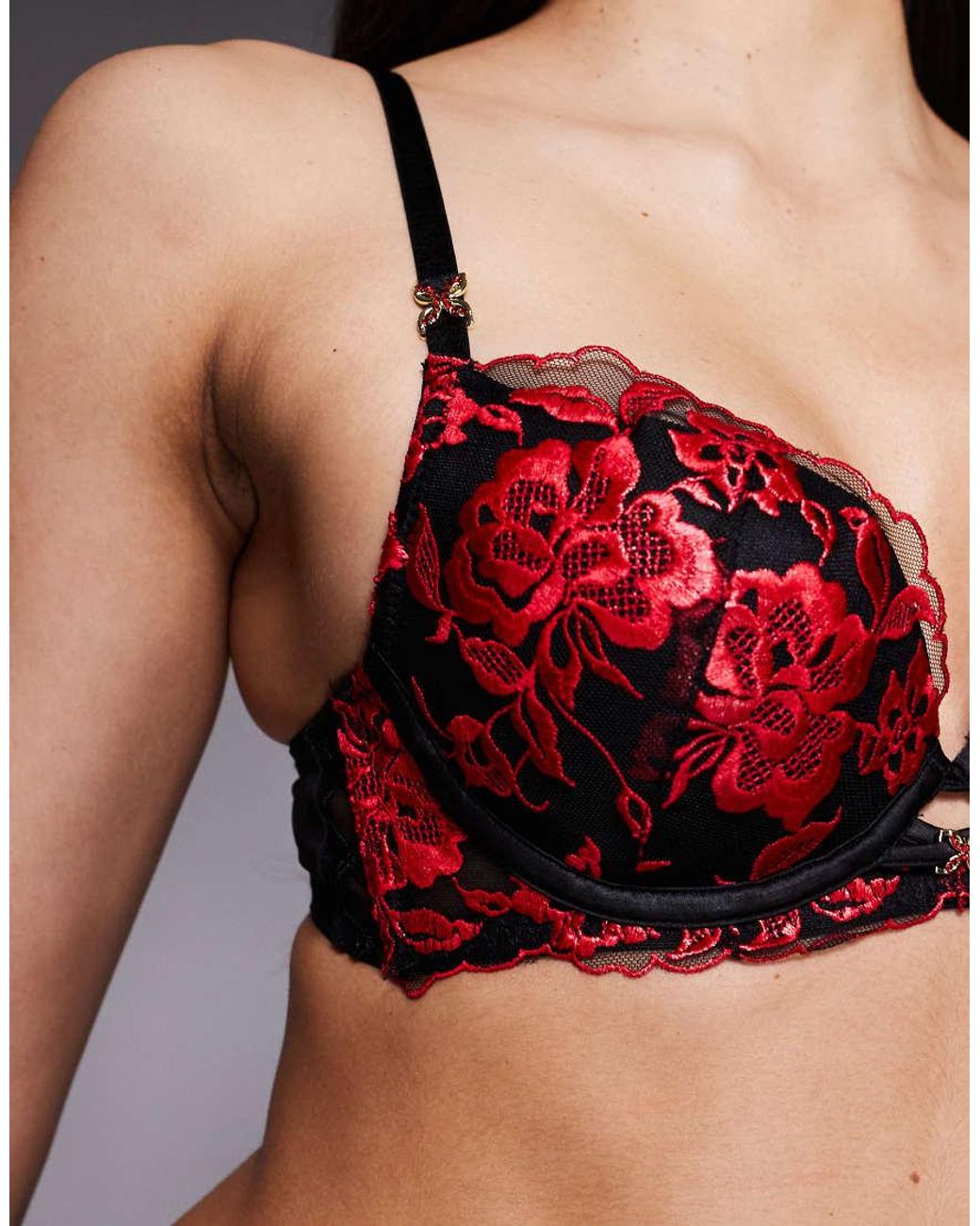 Ann Summers Red Endless Attraction Padded Plunge Bra