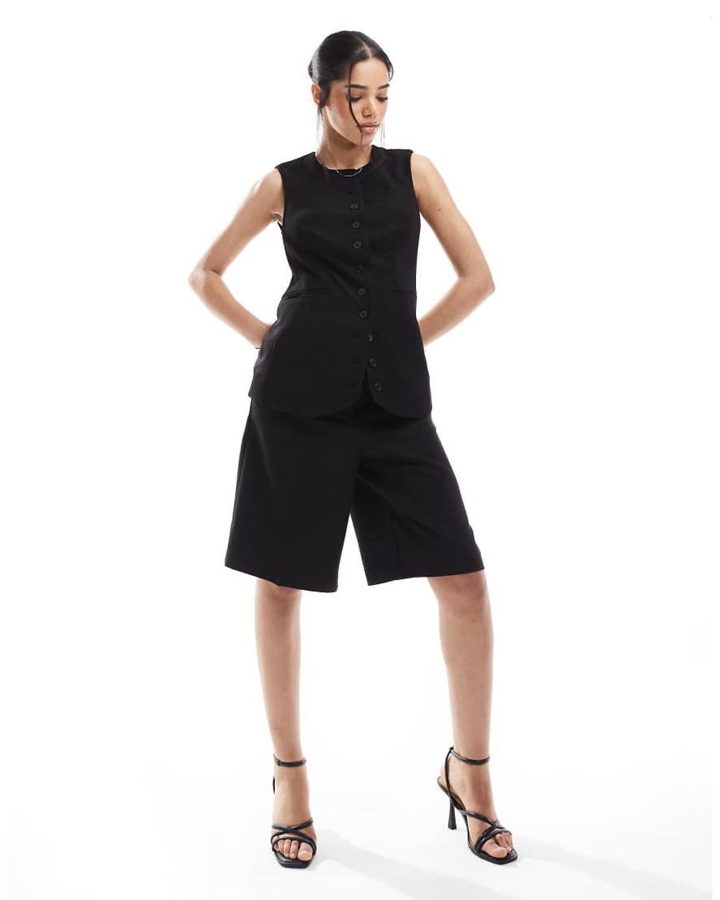 Pieces Blue Longline Waistcoat