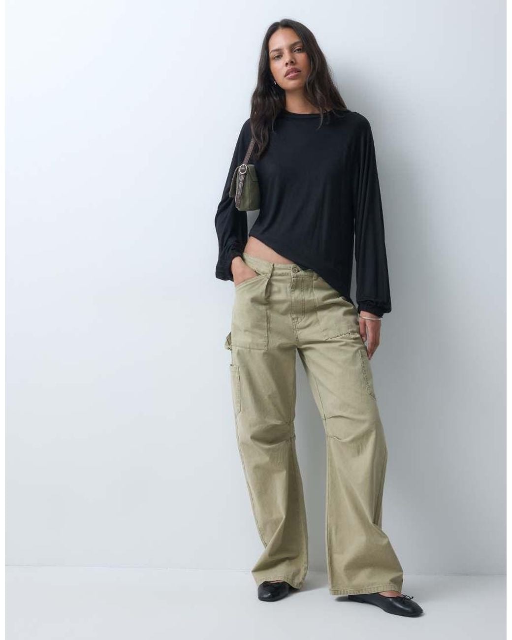 ASOS Blue Balloon Long Sleeve Sleeve Oversized T-Shirt