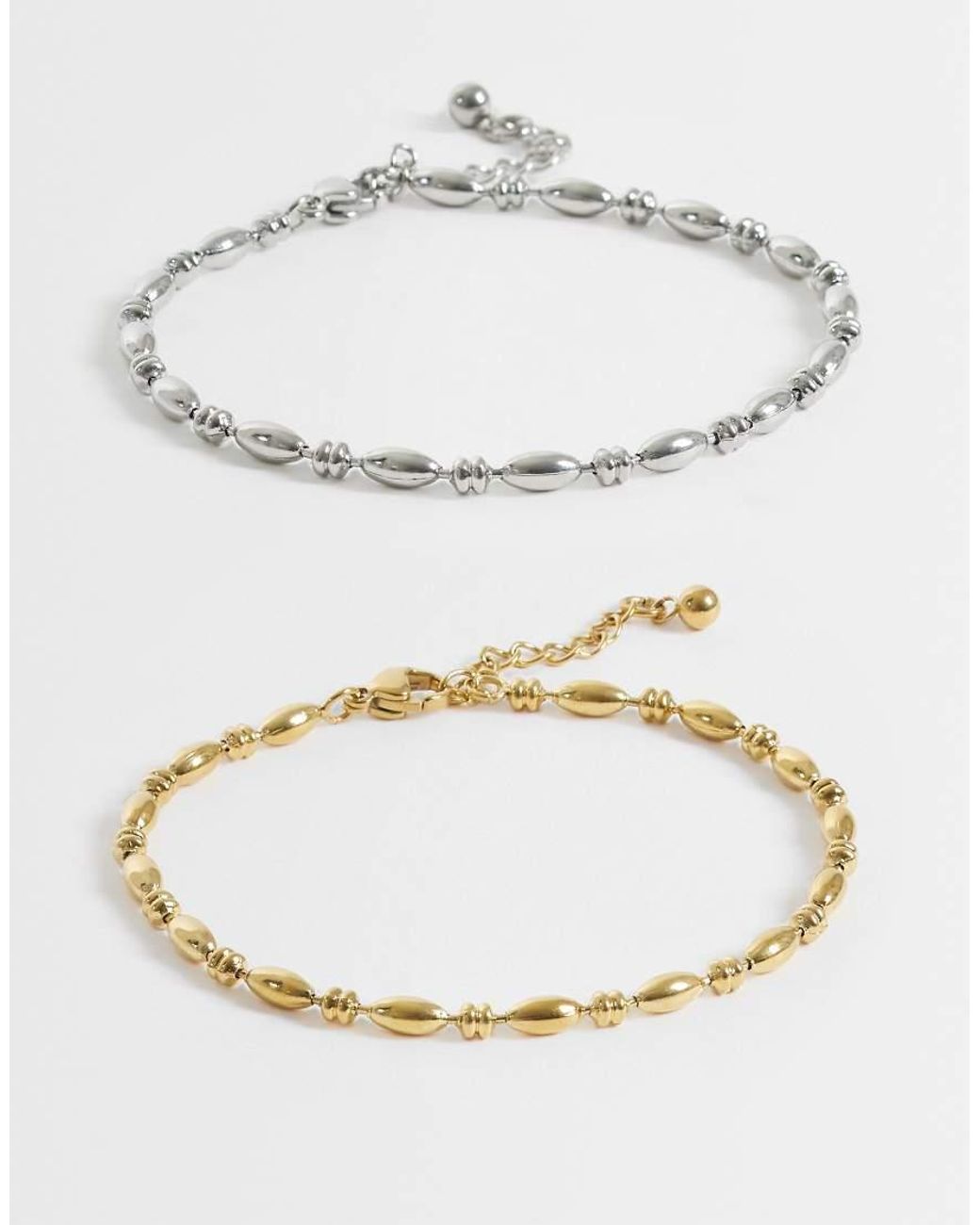 Reclaimed Vintage Metallic 2Pk Stainless Waterproof Bracelet Pack