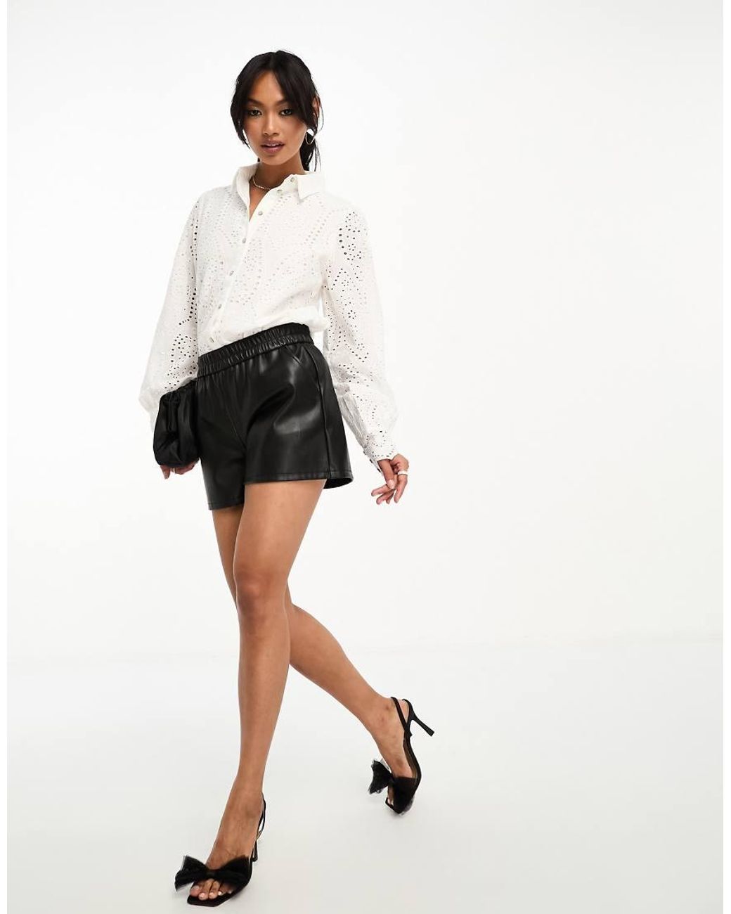 Y.A.S White Broderie Shirt With Scalloped Cuffs