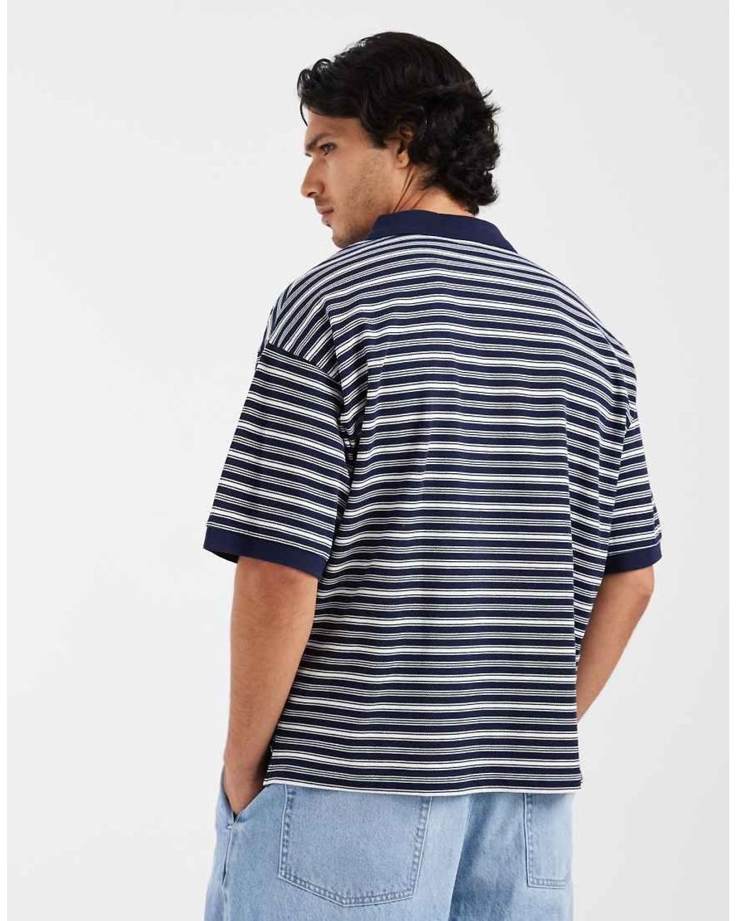 Cotton On Blue Box Fit Polo Shirt for men