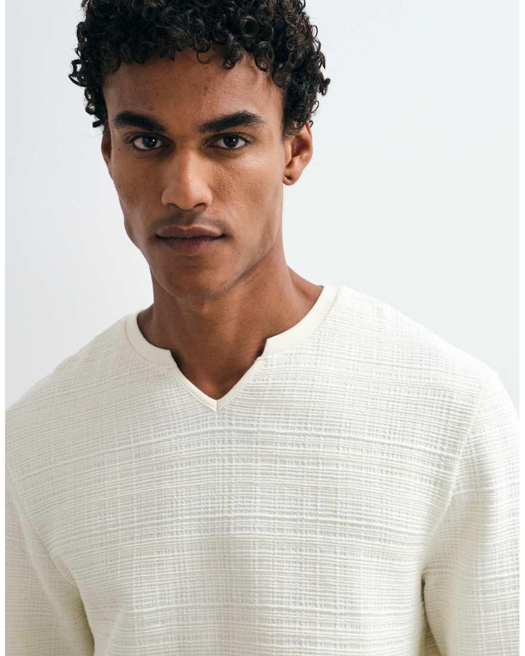 ASOS White Regular Fit T-Shirt With Notch Neck for men