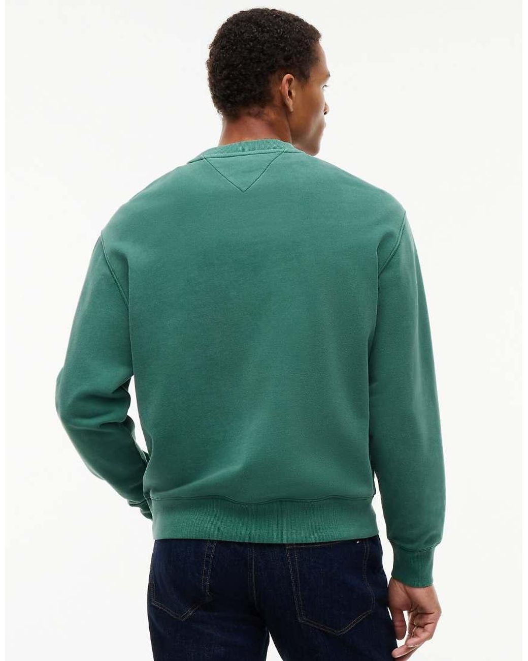 Tommy Hilfiger Green Varsity Logo Relaxed Terry Sweatshirt for men