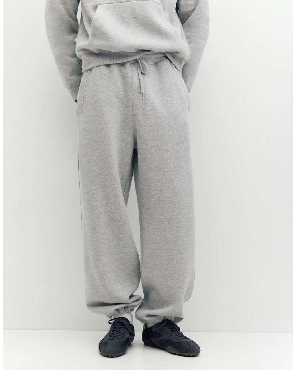 Pull&Bear Gray baggy joggers for men