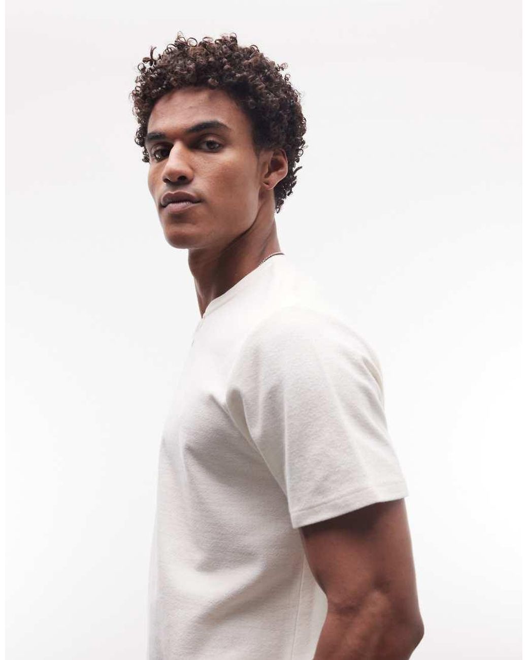 ASOS White Heavyweight Regular Fit T-shirt With Chest Embroidery for men