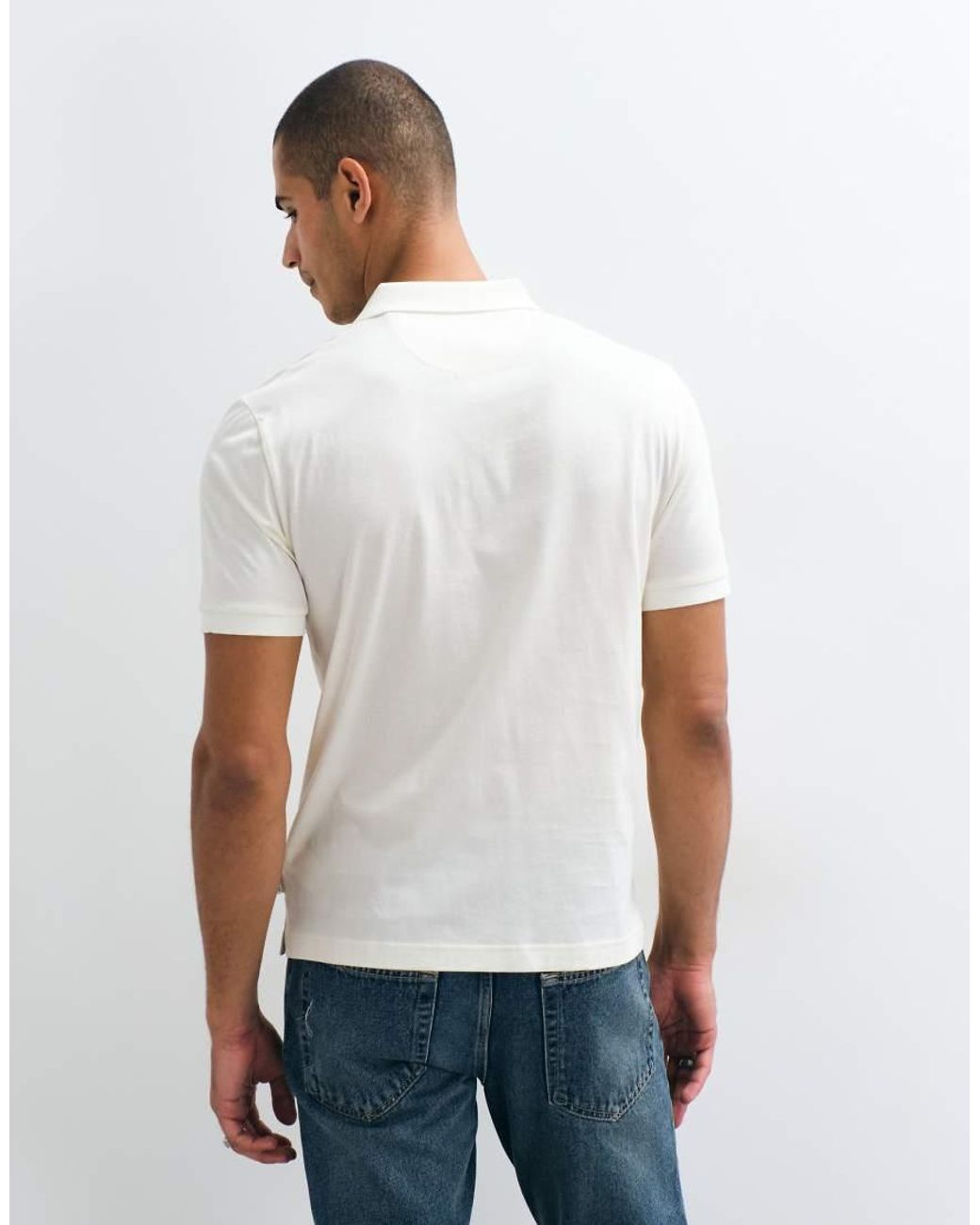 Gant White Pima Short Sleeve Polo for men