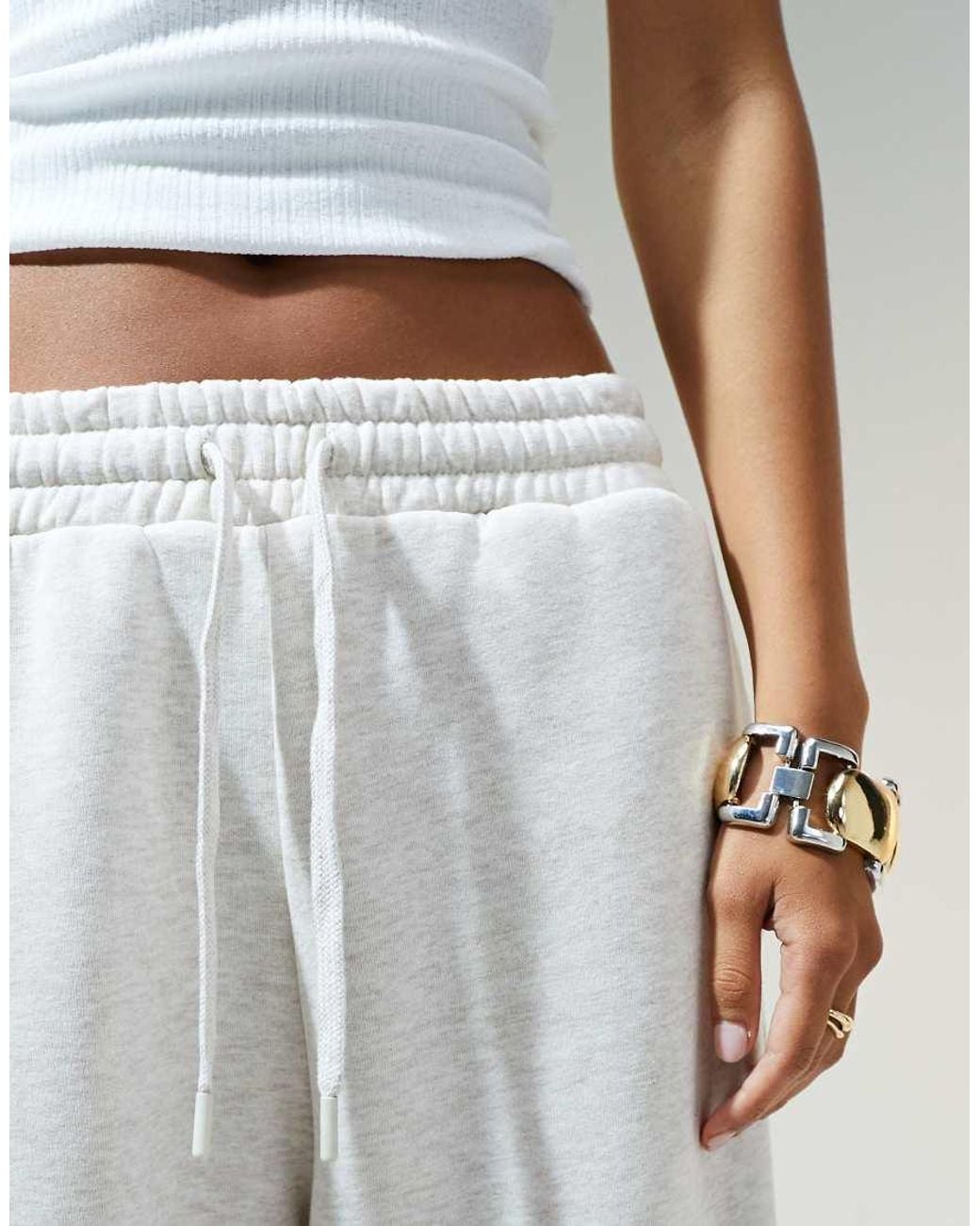 ASOS White Oversized jogger With Turnback Hem Detail