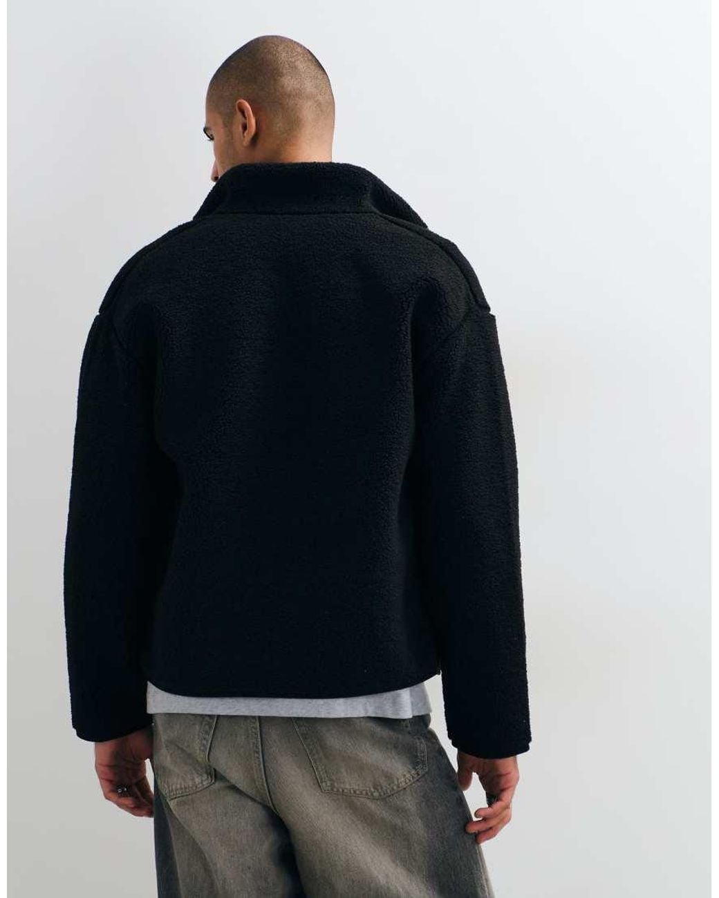 Lacoste Blue High Neck Zip Through Fleece Sweatshirt for men