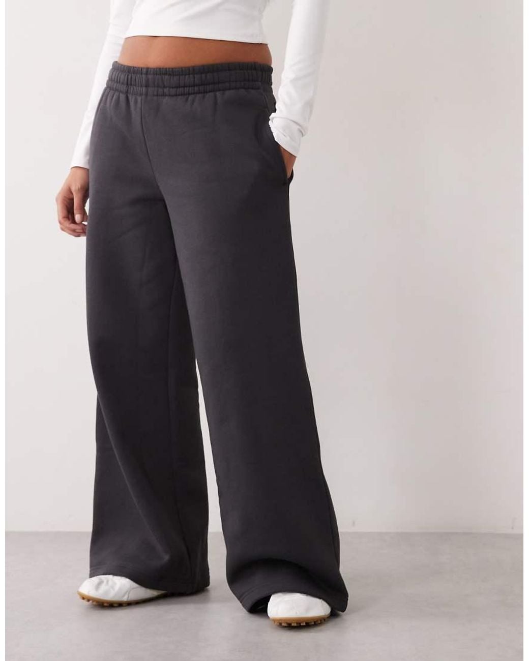 4505 White Petite Rest Day 400Gsm Heavyweight Cotton Wide Leg Joggers
