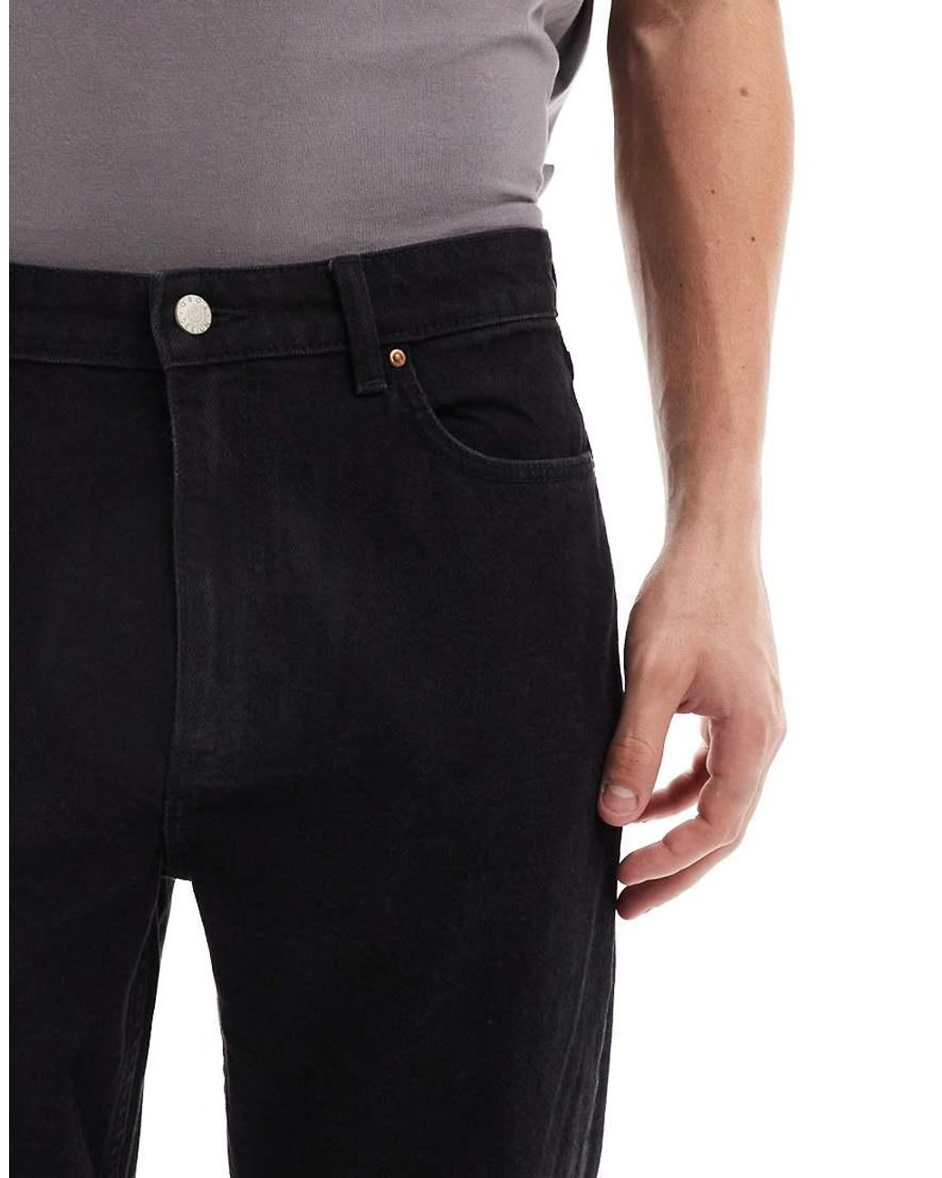 Vaqueros Capri Negros De Pernera Recta De ASOS de hombre de color Black