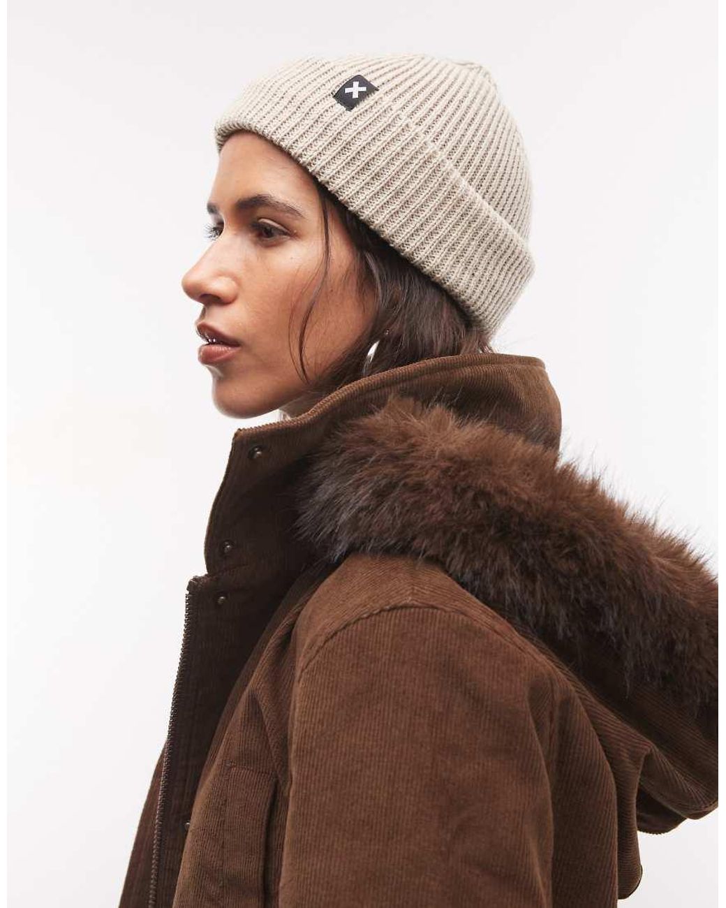 Collusion Brown Logo Fisherman Beanie