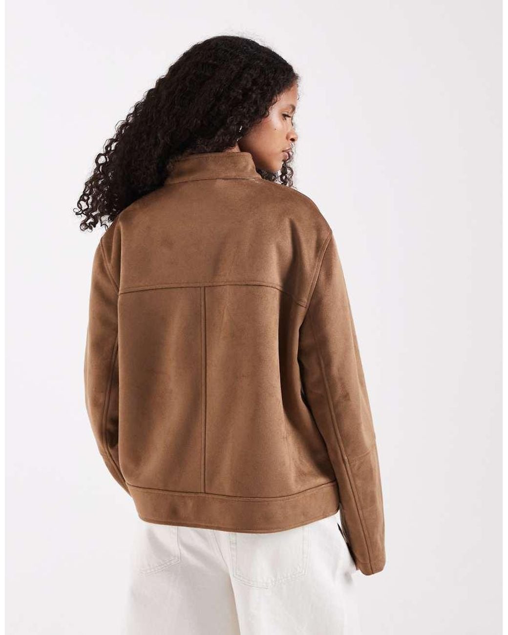 ASOS Brown Faux Suede Motorsport Biker Jacket