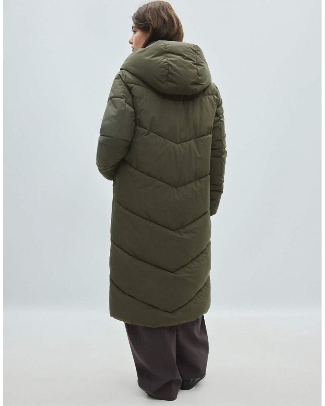 Stradivarius Green Basic Padded Coat