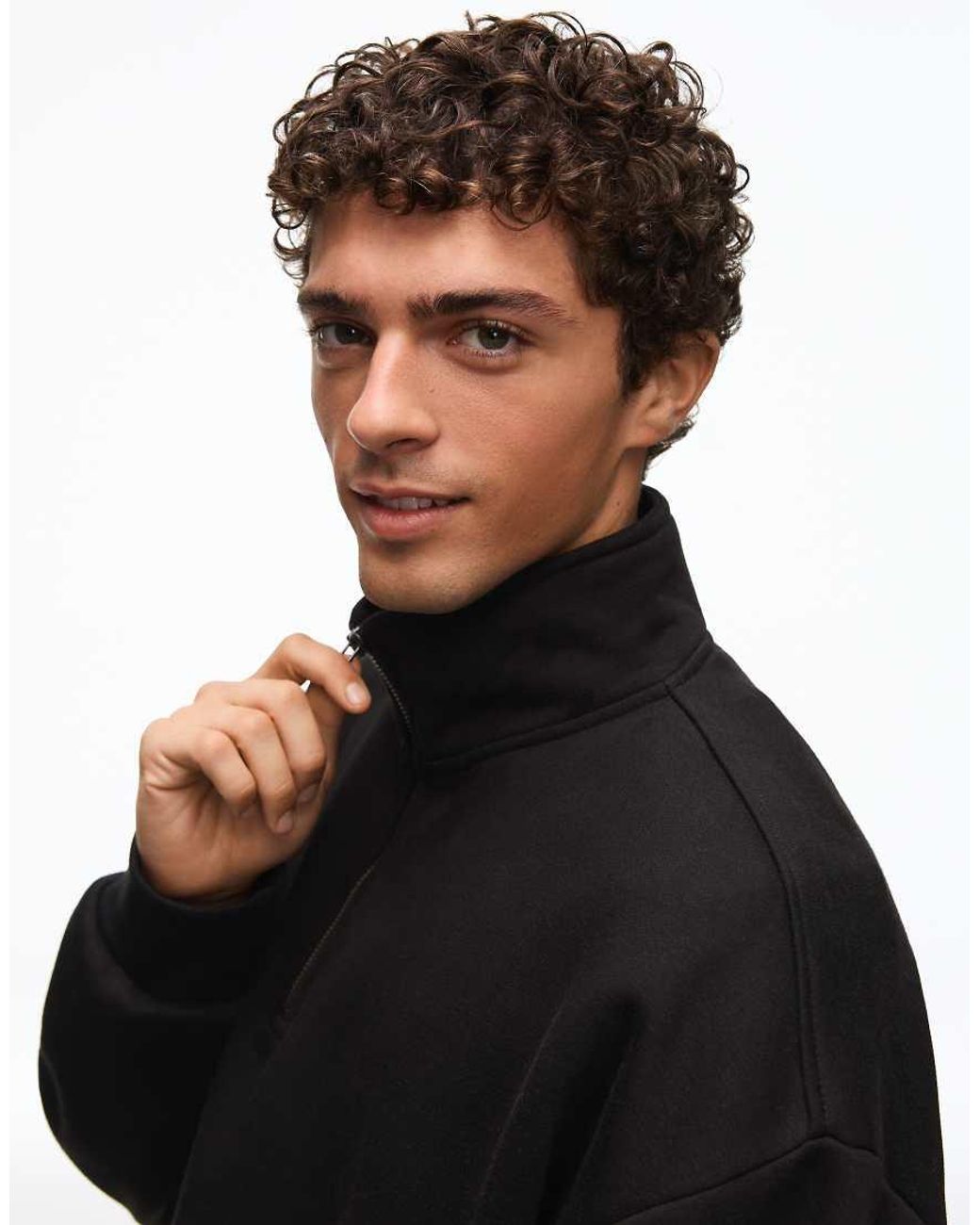 Bershka Black Half-zip Sweatshirt for men