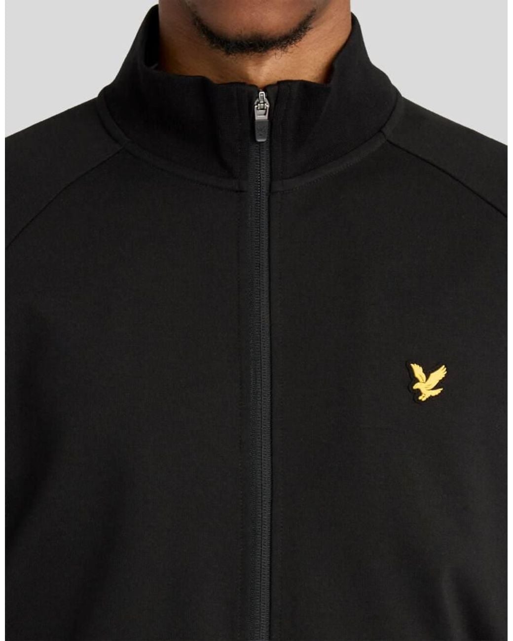 Lyle & Scott Black Mid Layers Fly Fleece Track Jacket for men