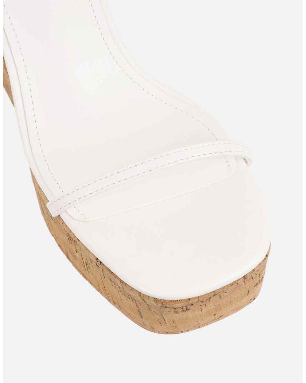SIMMI Brown Kitty Wedge Heeled Sandals