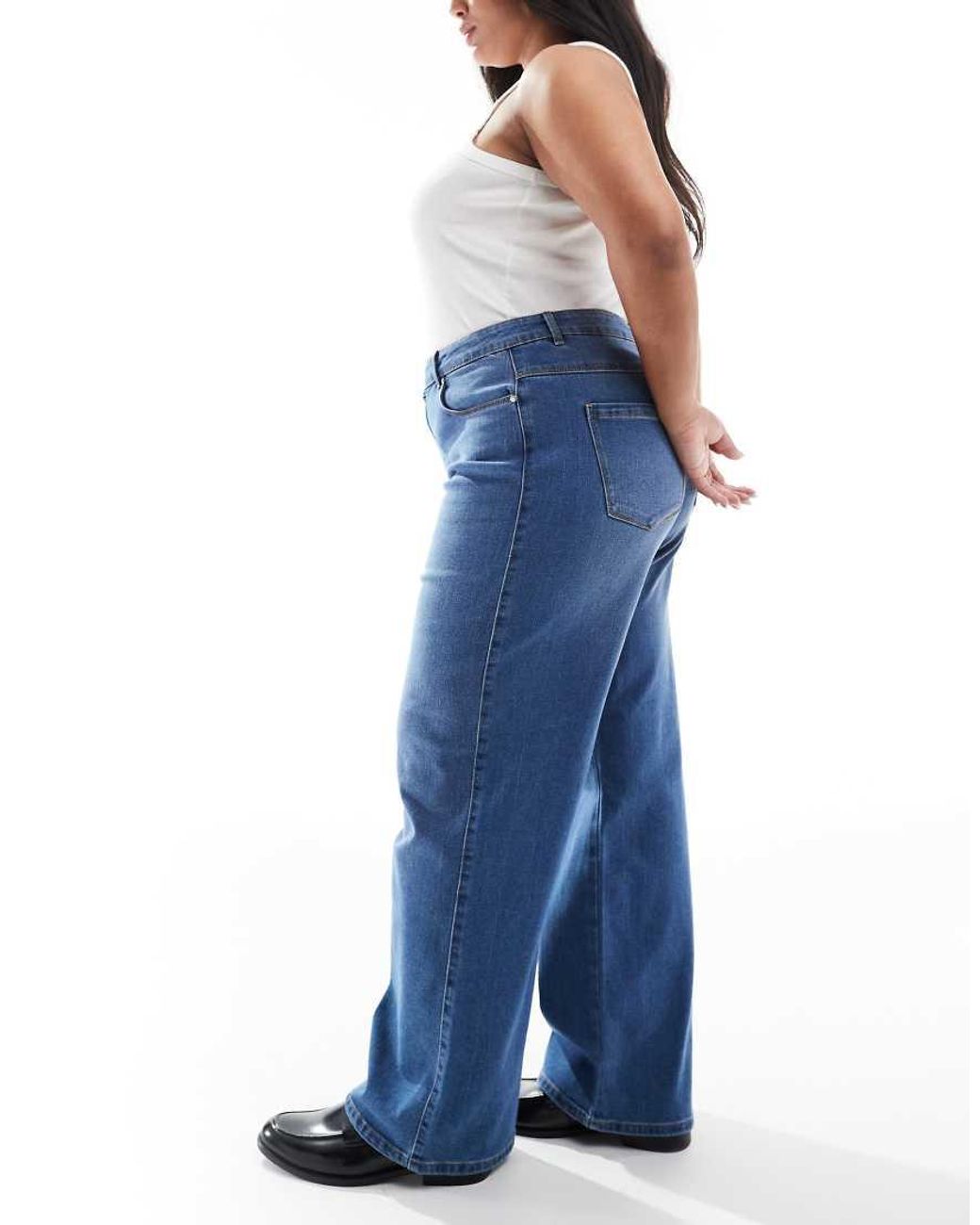 ONLY Blue High Waist Wide Leg Jeans