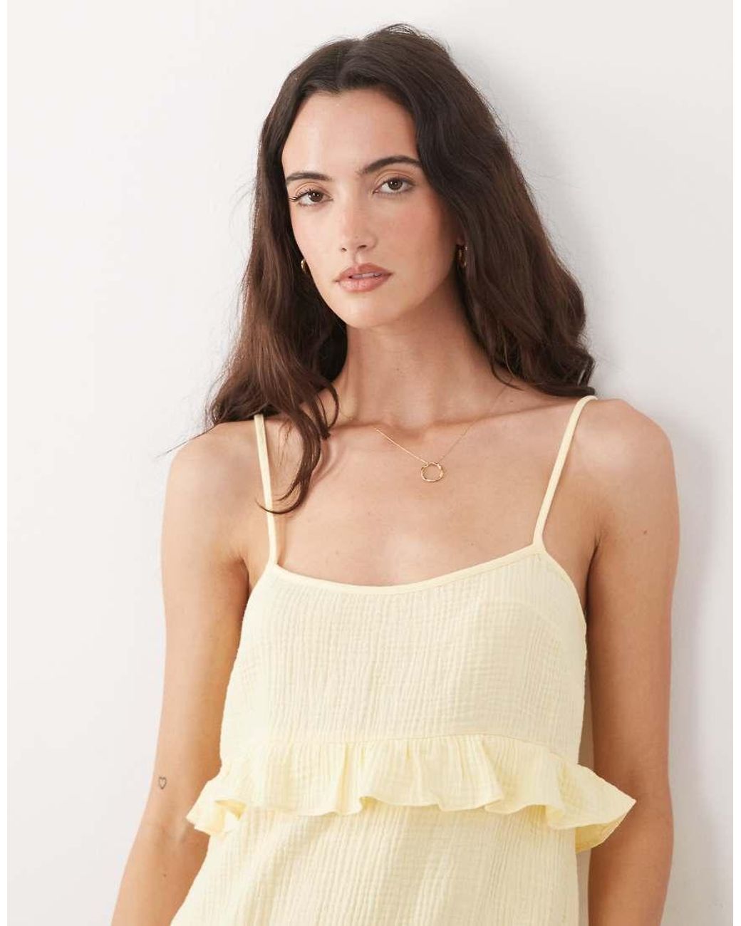 New Look Natural Tiered Mini Sundress