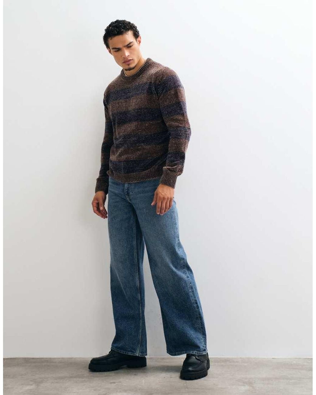 Brave Soul Natural Chenille Crew Neck Jumper for men