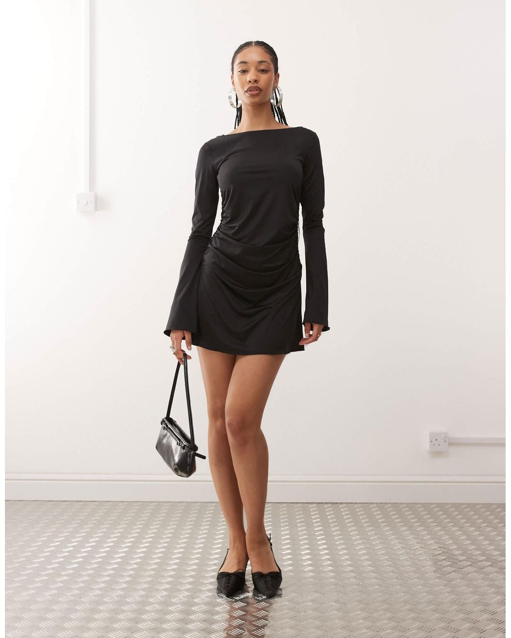 monki black mini dress Monki - Mini Dress - Women - Cotton - 2XS