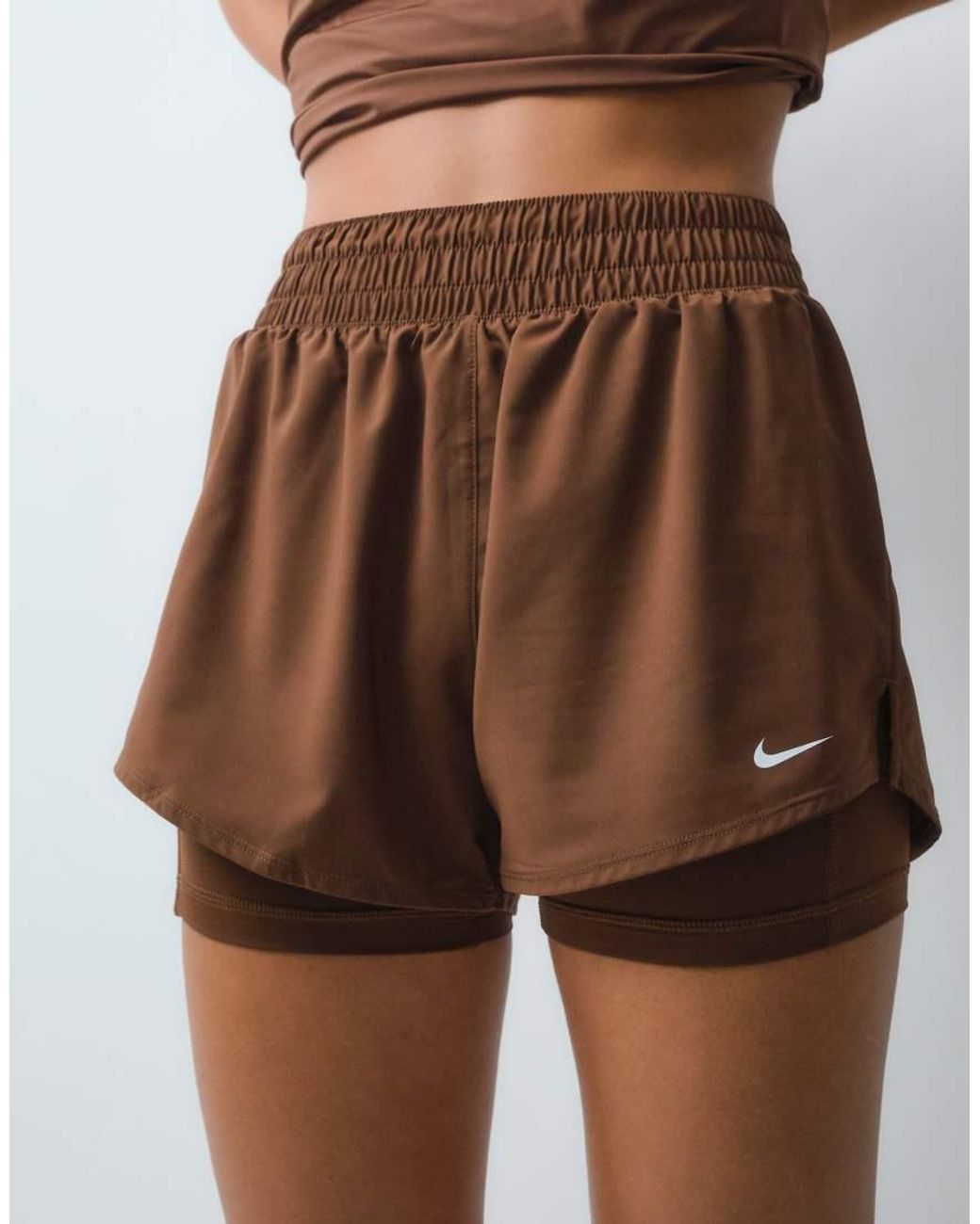 Nike Brown One Dri-fit High Waisted 3 Inch 2