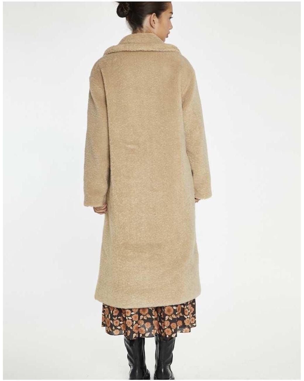 Glamorous Natural Teddy-Fur Longline-Coat