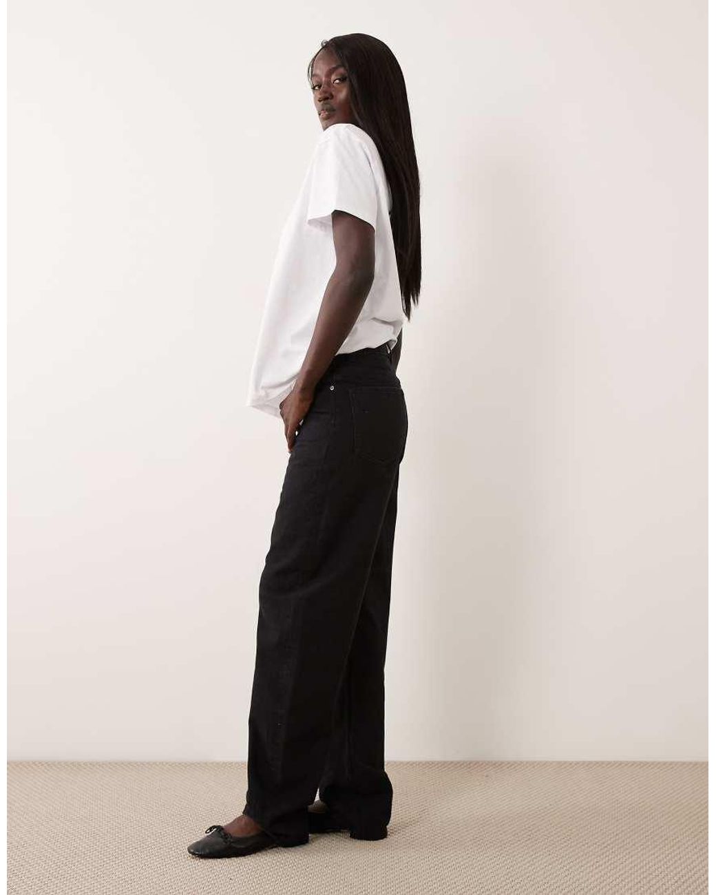 ASOS Black Asos Design Tall Slim Barrel Jean