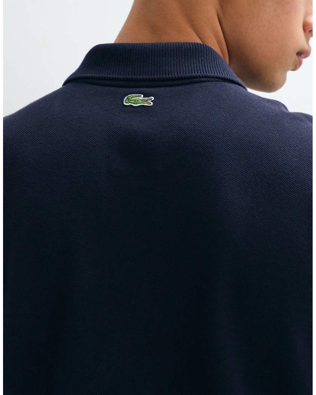 Lacoste Blue Embroidered Script Logo Polo Shirt for men