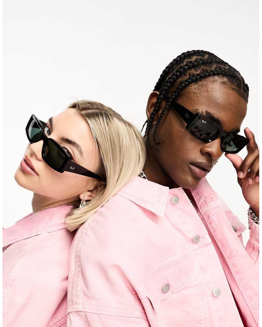 Ray-Ban Pink Kiliane Rectangle Sunglasses
