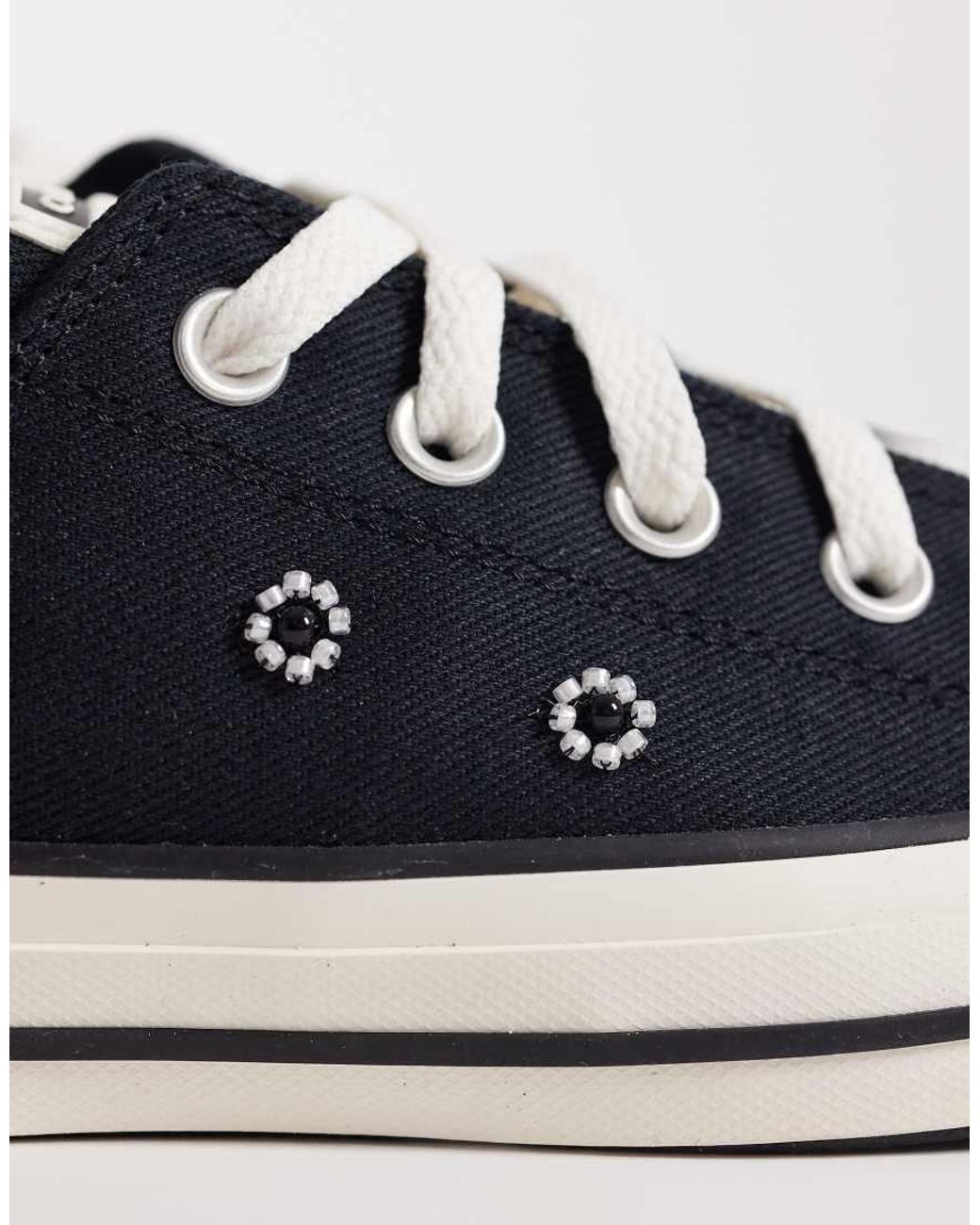 Converse Blue Chuck Taylor All Star Ox Trainers With Beading Detail