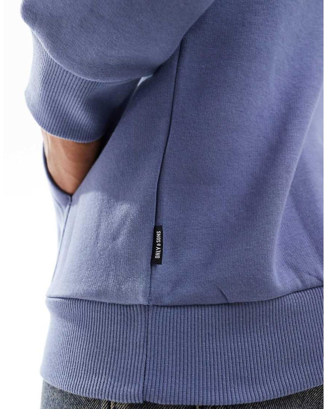 Only & Sons Slim-Fit Hoodie in het Blue voor heren