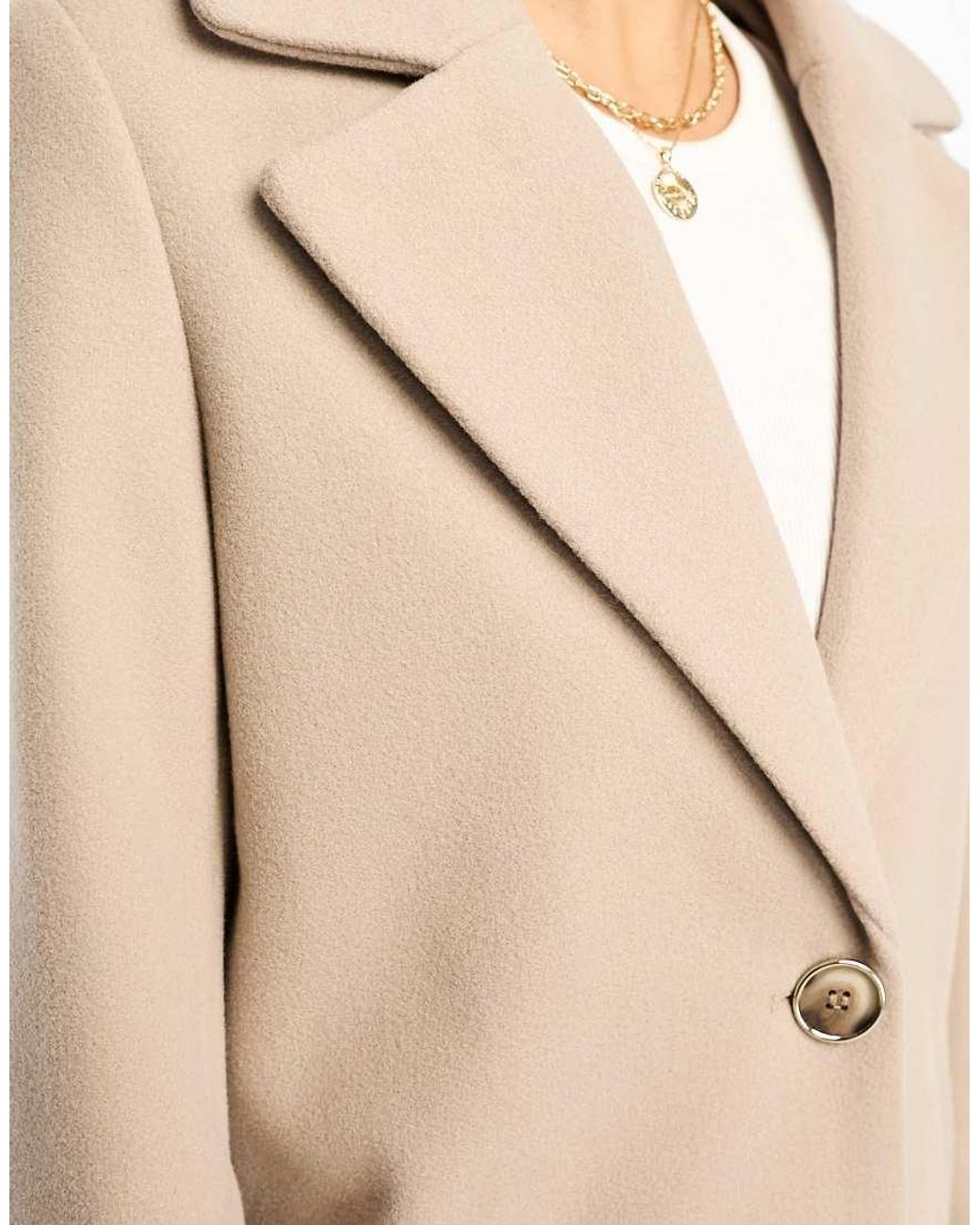 River island camel overcoat deals