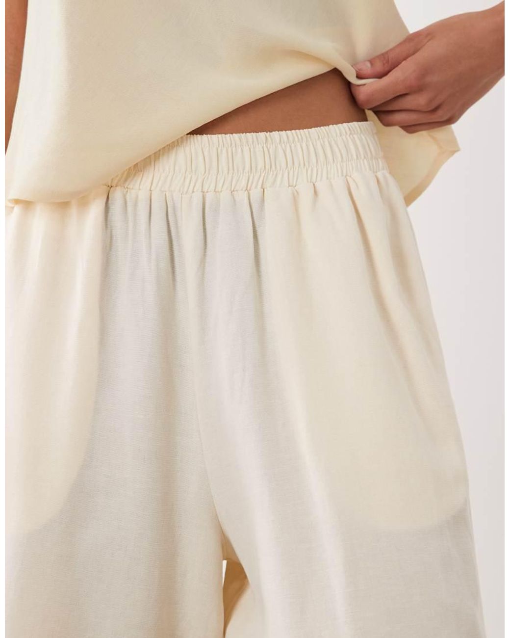 ASOS Natural Linen Blend Bermuda Shorts