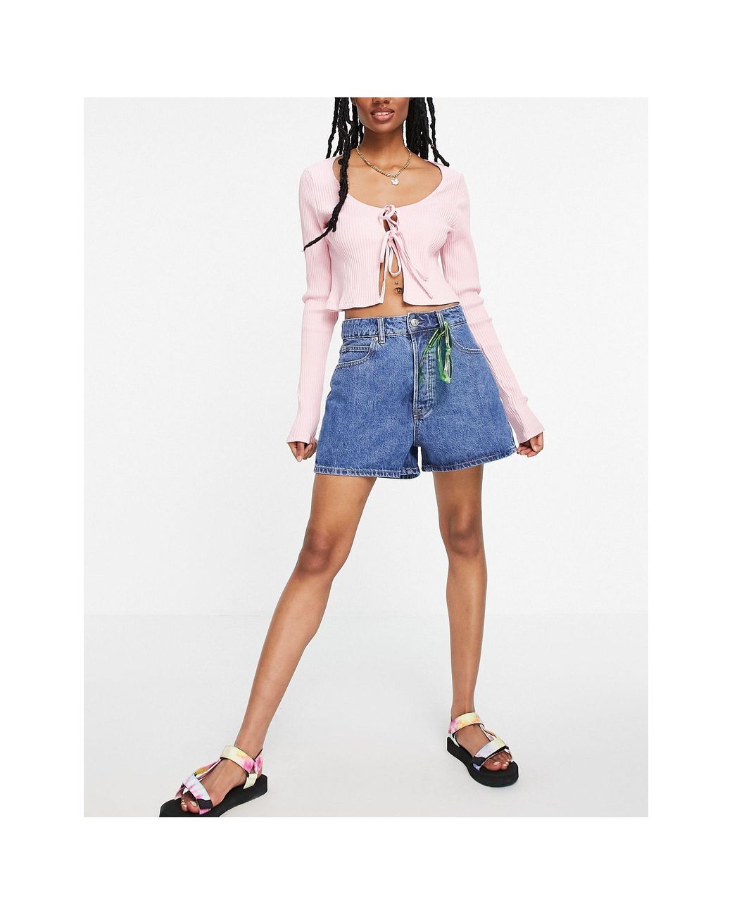 Stradivarius Denim Finished Hem Mom 