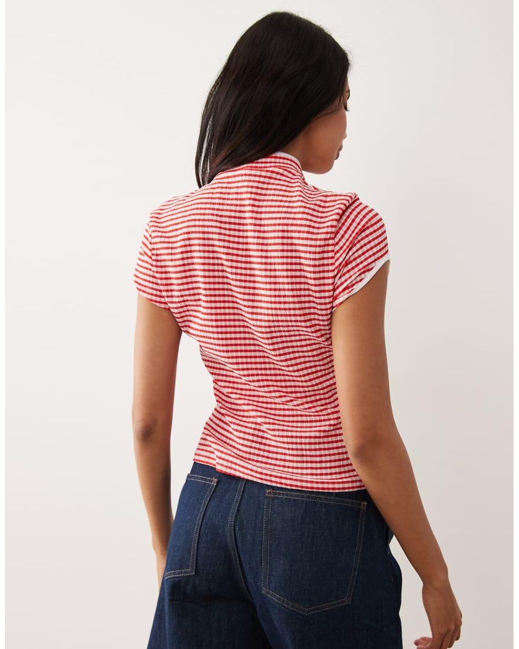 ASOS Pink Stand Up Collar Top